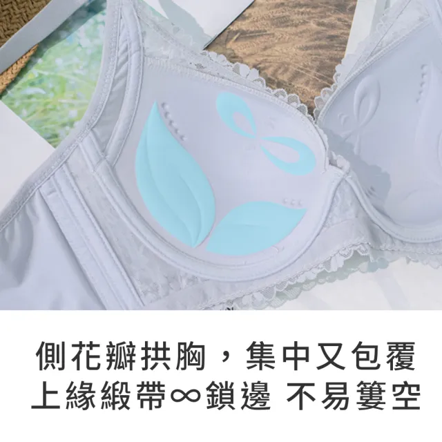 【玉如阿姨】半糖主義內衣。清新甜感集中托高 台灣製※0792春日灰 (A.B.C罩 軟鋼圈 集中 托高)