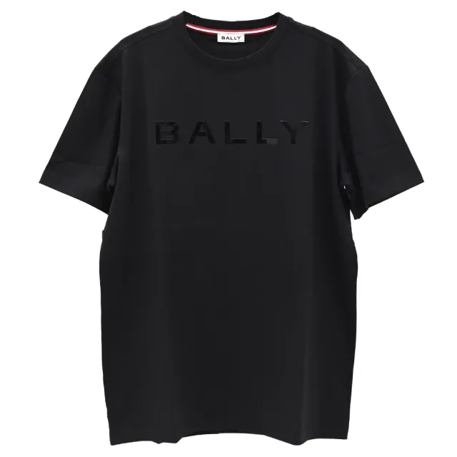 【BALLY】簡約經典LOGO素雅時尚極簡棉質短T恤(黑)