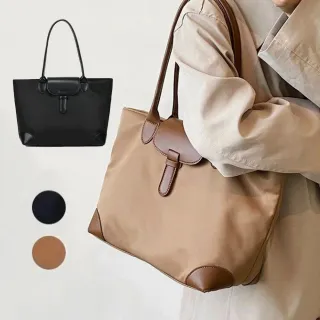【吉豐洋行】OL小資族大容量時尚配皮牛津布防潑水通勤單肩包/托特包/大包(防水包 多款可選)