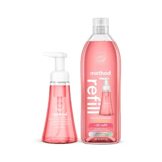 【method 美則】泡沫洗手露罐300ml+補充瓶828ml超值組(抗菌洗手慕斯 洗手液)