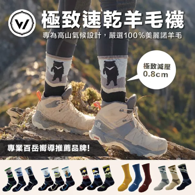 【WOAWOA】2雙組 極致速乾登山羊毛襪-高筒(100%防縮美麗諾羊毛原紗 登山襪 保暖襪 除臭襪 羊毛襪 厚襪)