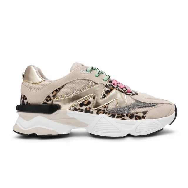 【steve madden】潮流撞色豹紋休閒鞋 SPEEDER(棕色)