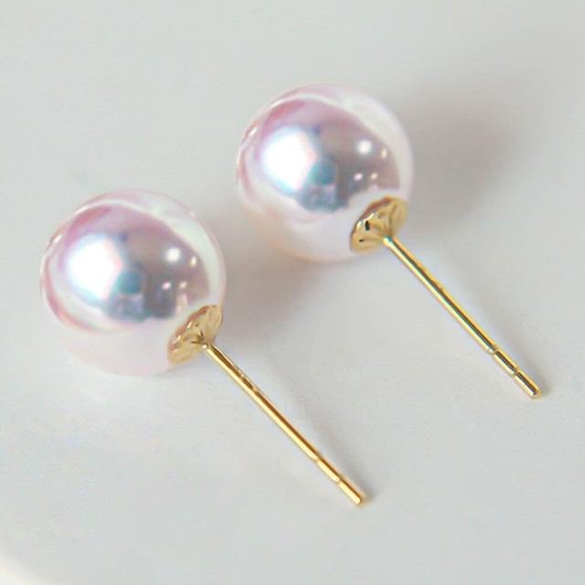 【La Corser】7-7.5mm 日本天女 Akoya 天然海水珍珠耳釘 18K黃金設計 強光珍珠 空姐耳環耳飾