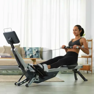 【BGYM 比勁】W600磁阻划船機(全身訓練/圓肩駝背/訓練背部肌肉/磁控阻力/運動訓練APP/專業技師安裝)