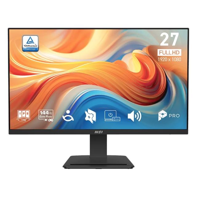 【MSI 微星】PRO MP273W E14A 27型 IPS 16:9 144Hz 護眼美型螢幕(FHD/1ms MPRT/內建喇叭/白)