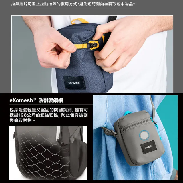 【Pacsafe】Go Micro Crossbody 隨行防盜側背包 1.5L (防搶包 斜背包 女包)