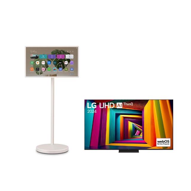 【LG 樂金】75型4K智慧TV+閨蜜二代超值組(27LX6TDGA+75UT9150PTA)