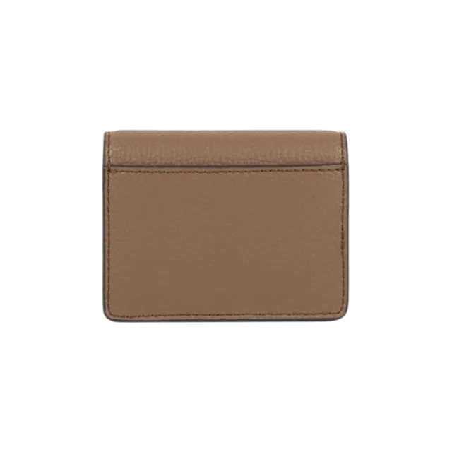 【Michael Kors】Carson 銀色馬銜荔枝皮革釦式零錢包/卡包(火龍果色)