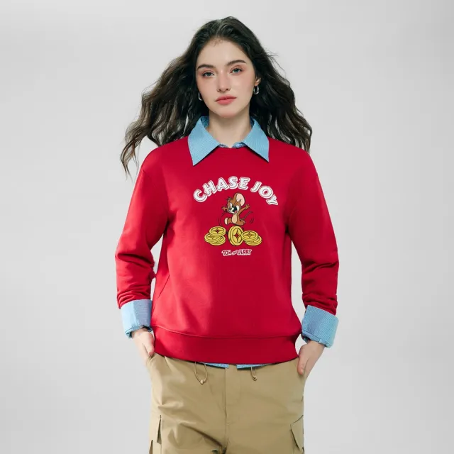 【GIORDANO 佐丹奴】女裝偷點金幣印花大學TEE 湯姆貓與傑利鼠系列(多色任選)