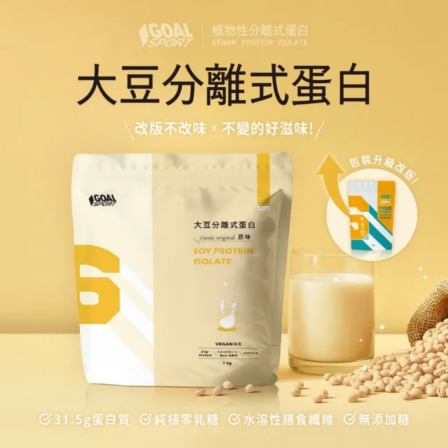 【GOAL DAILY】100%大豆分離式蛋白1kg(經典原味)