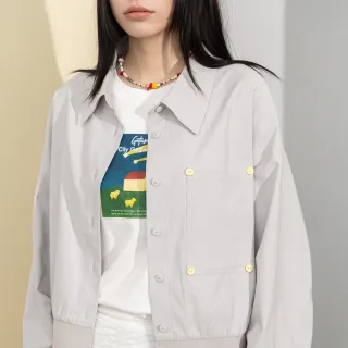 【gozo】☆機能輕盈透氣大口袋繭型襯衫(兩色)