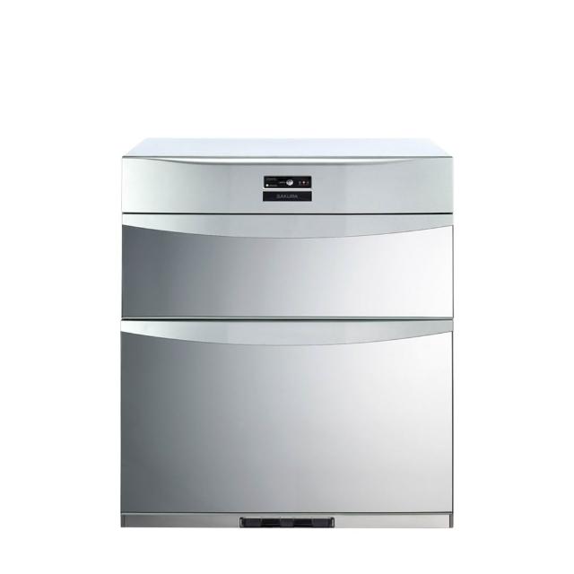 【SAKURA 櫻花】60cm臭氧殺菌雙層高68cm落地式烘碗機銀色不鏽鋼 Q-7592B 含基本安裝