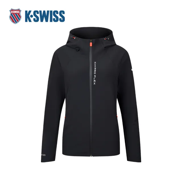 【K-SWISS】梭織連帽外套 JACKETKC7632WFWJ38 保暖 女裝 正黑色 1910726-008