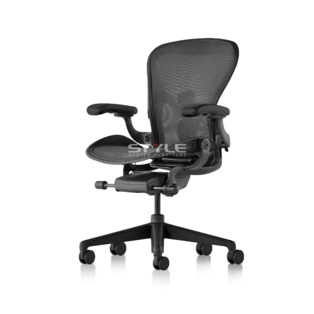 【Herman Miller】Aeron 全功能 - 石墨黑｜C SIZE｜世代家具｜原廠授權代理商(人體工學椅/電腦椅/辦公椅)
