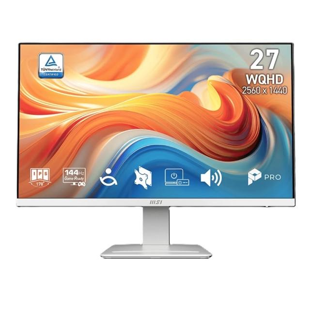 【MSI 微星】PRO MP273QW E14 27型 IPS 144Hz 平面護眼商用螢幕(EyesErgo護眼技術/HDMI/1ms/內建喇叭)