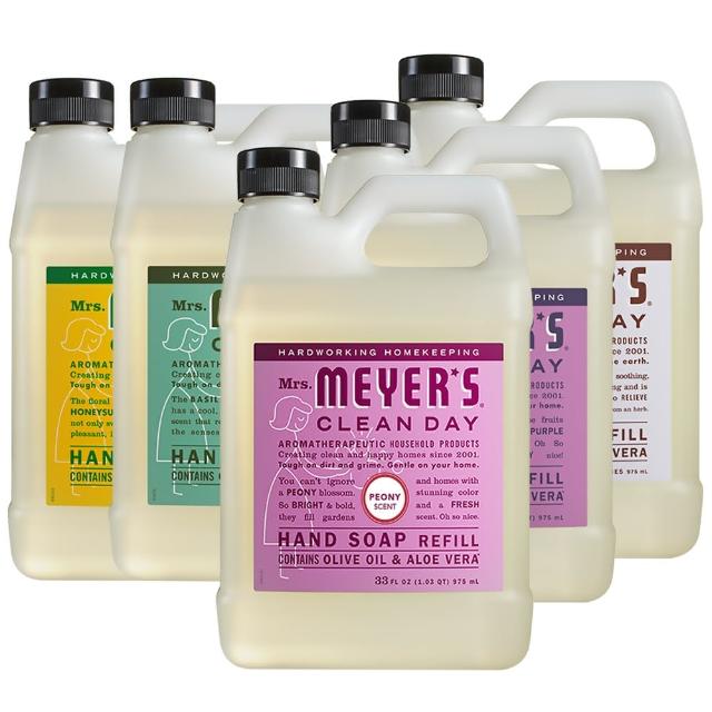 【Mrs.Meyers梅耶夫人】香氛洗手乳系列補充瓶975ml(薰衣草/雨露/西洋牡丹/草本/檸檬馬鞭草/莓果/金銀花)