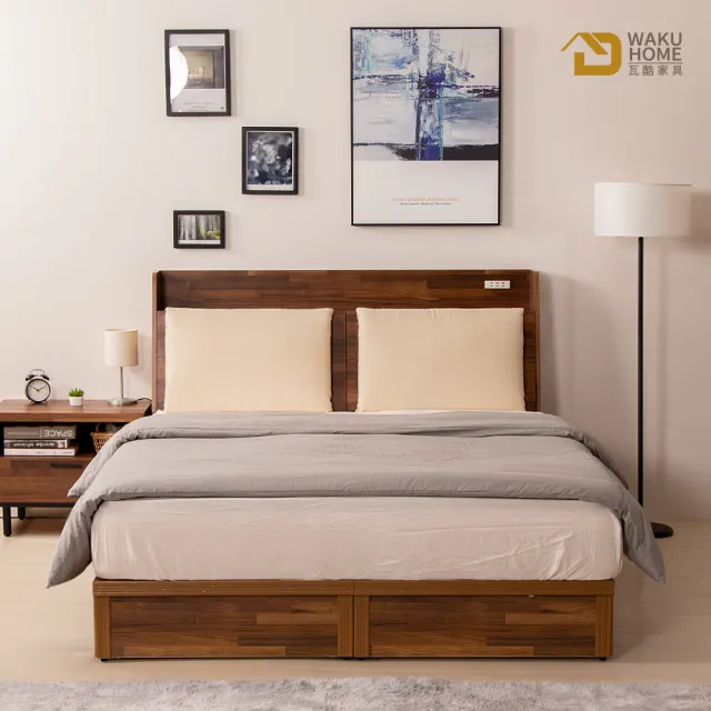 【WAKUHOME 瓦酷家具】歐克斯工業生活5尺雙人床B001-781