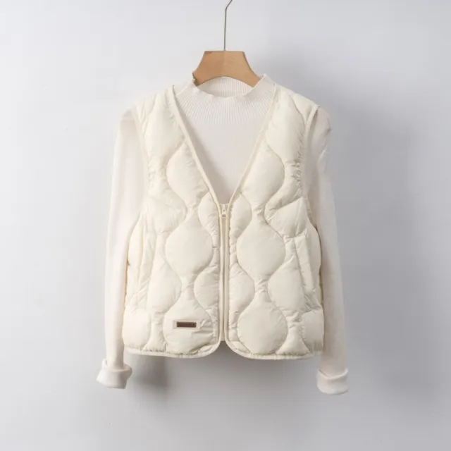 【巴黎精品】頂級真羽絨背心90%鴨絨羽絨衣秋冬(顯瘦V領女外套3色n1lw9)