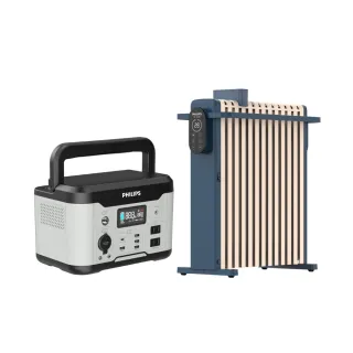 【Philips 飛利浦】1+1超值組 600W 攜帶式儲能行動電源+葉片電暖器(DLP8093C+AHR3124NYS)