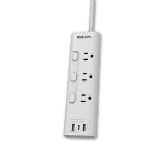 【Philips 飛利浦】10入組 新安規 3開3插 3.4A 2USB+Type C延長線1.8米 (CHP4736)
