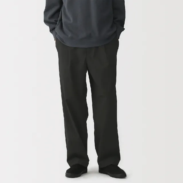 【MUJI 無印良品】男速乾打褶寬版褲(灰色/墨灰/黑色/灰棕)