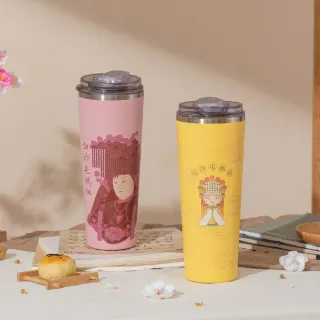 【Oolab 良杯製所】白沙屯媽祖系列 不鏽鋼陶瓷易潔層 保冰溫隨行杯800ml(粉紅超跑/白沙屯/媽祖/不含吸管)