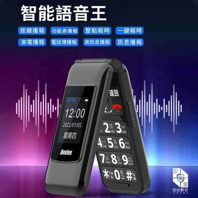 【Benten 奔騰】F60 plus 全配 雙卡 4G 摺疊老人機(VoLTE 按鍵手機 長輩機)