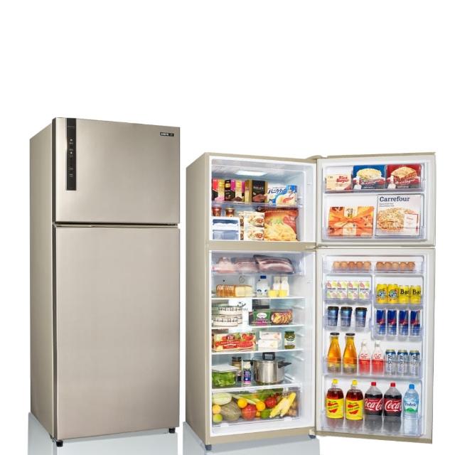 聲寶 SAMPO SR-B53D-Y6 雙門冰箱，總容量達513L，適合大家庭使用。搭載先進變頻壓縮機，符合一級能效標準，節能省電。獨家黃金門封技術有效阻隔異味，確保蔬果與飲料保鮮持久。內部LED照明明亮節能，多層調整式置物架提升收納靈活性。靜音運作低於40分貝，低溫保護設計安全耐用。選購聲寶雙門冰箱，提升廚房生活品質與便利性，是理想家用選擇。