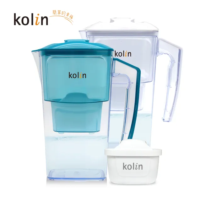 【Kolin 歌林】2.5L日系窄身濾水壺(內含四重濾芯*1/適用Brita)