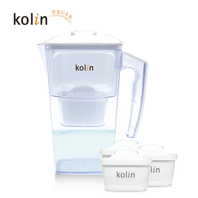 【Kolin 歌林】2.5L濾水壺(內含四重濾芯*1) 加贈2芯(共1壺3芯/適用Brita)