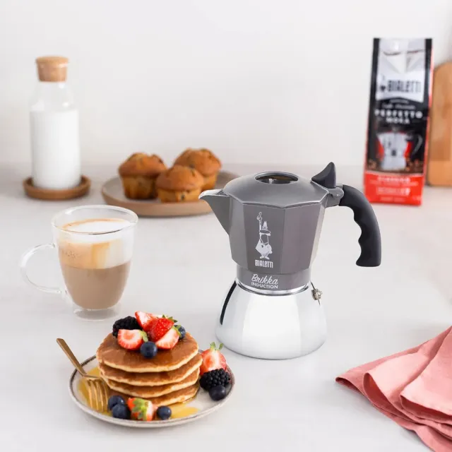 【Bialetti 比亞樂堤】極厚加壓電火不鏽鋼摩卡壺-4杯份(crema醇香/電磁爐適用/免插電咖啡機)