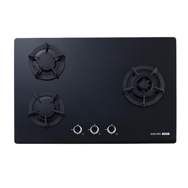 【SAKURA 櫻花】三口大面板易清檯面爐_黑玻璃(G2633G 原廠保固原廠-基本安裝)