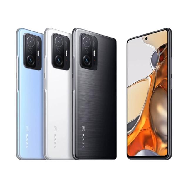 Xiaomi 小米 11T Pro 旗艦級 5G 雙卡雙待手機，搭載 Qualcomm Snapdragon 888 八核心處理器（最高 2.84GHz），提供強勁效能與流暢體驗。6.67 吋 FHD+ 解析度（2400 x 1080）AMOLED 螢幕，支援 120Hz 更新率，視覺享受極致。後置 108MP 主相機 + 超廣角 + 微距鏡頭，前置 16MP 自拍鏡頭，捕捉專業級影像。12GB RAM + 256GB 內建儲存，無記憶卡插槽，執行 Android 系統。機身尺寸 164.1 x 76.9 x 8.8 mm，重 204g，顏色選擇太空藍、月光白、流星灰。支援藍芽、5G 頻段，NCC 認證 CCAF215G0200T4，適合追求高效能的使用者。