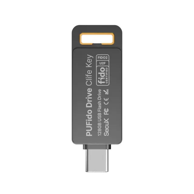SecuX PUFido Drive Clife Key 雙用隨身碟兼硬體安全金鑰 Fido Key (儲存、保護帳號密碼安全)