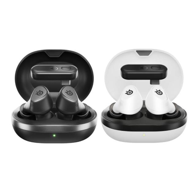 Steelseries賽睿 Arctis GameBuds 無線入耳式耳機，專為電競玩家設計，支援藍芽5.3傳輸，具防水防潑水功能及擴音效果，內建麥克風，輕巧僅60g，適用Windows、Android、iOS及PlayStation系統。純色黑色系風格，中國製造，一年保固，NCC認證CCAH24LP8920T4，BSMI許可R35181，提供沉浸式遊戲體驗。