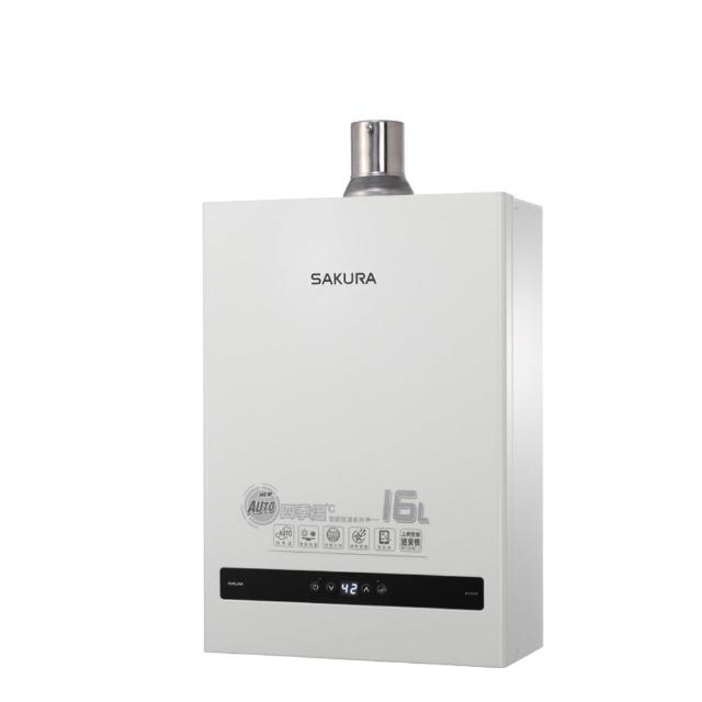 SAKURA櫻花牌 DH-1638 SAKURA櫻花牌 DH-1638FL 瓦斯熱水器,採用FE強制排氣式設計,確保安全排氣;電子式自動點火與機械控溫功能,提供穩定熱水輸出。能源效率達第二級,尺寸僅345mm×158mm×493mm,重量14kg,適閤家庭使用。110V電壓,1年保固,BSMI認證,高效節能的強制排氣瓦斯熱水器首選。