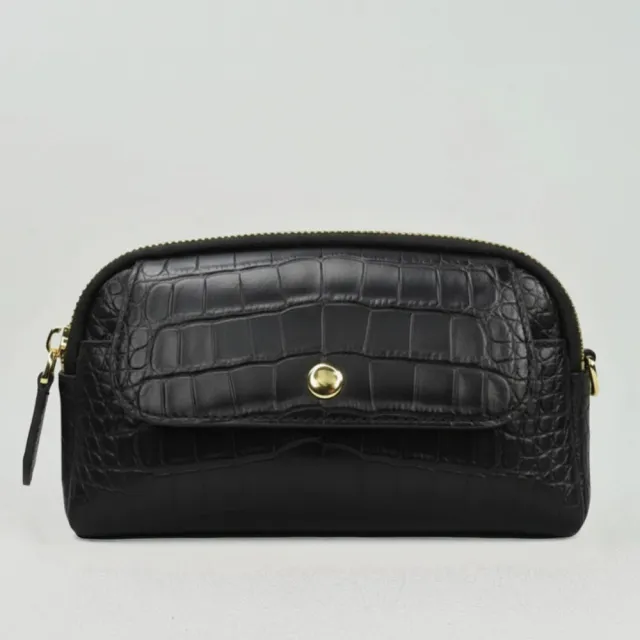 【M2nd】珍稀皮革格子方便斜背包上車標