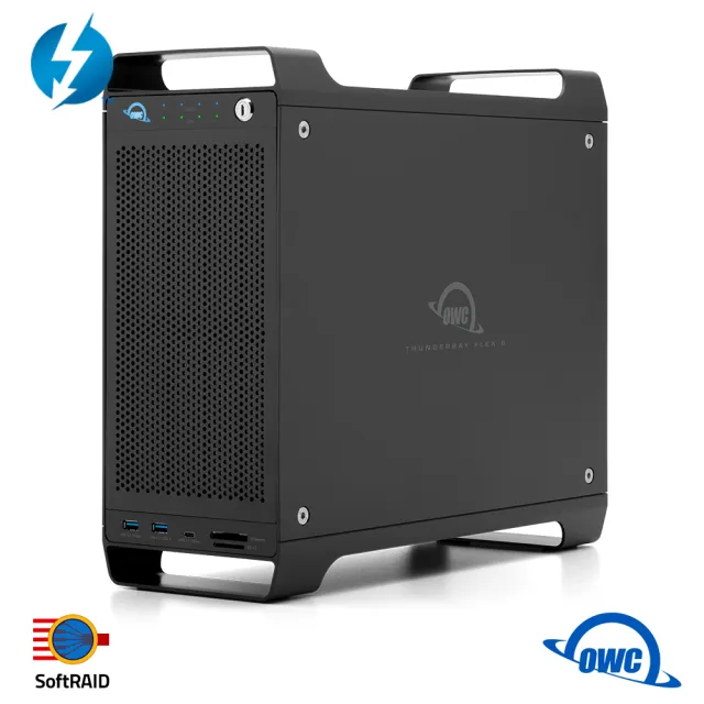 【OWC】ThunderBay Flex 8 + SoftRAID XT(8槽位儲存+ 8接口連結 + 1 PCIe擴展插槽)