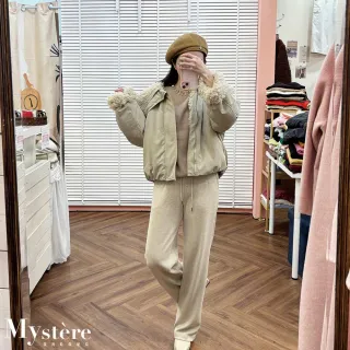 【my stere 我的時尚秘境】雙11 重磅羔羊毛毛大翻領厚外套 兩色可選 毛外套 冬天外套 保暖外套