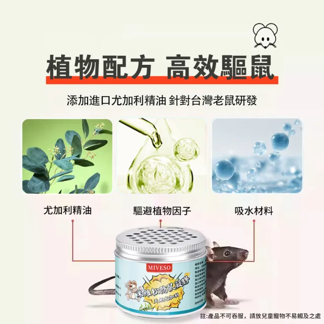 米維松防鼠凝膠 100克x3罐/入 天然驅鼠 驅鼠 老鼠剋星