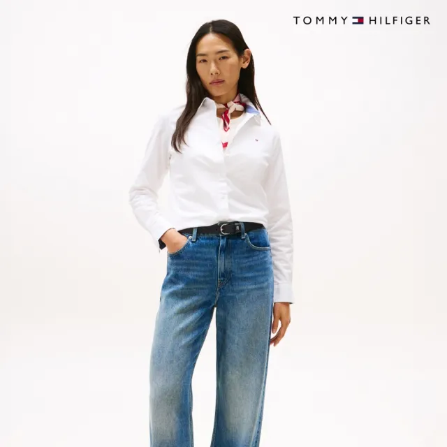 【TOMMY HILFIGER】官方旗艦館標準版型純色彈性牛津襯衫_裸色