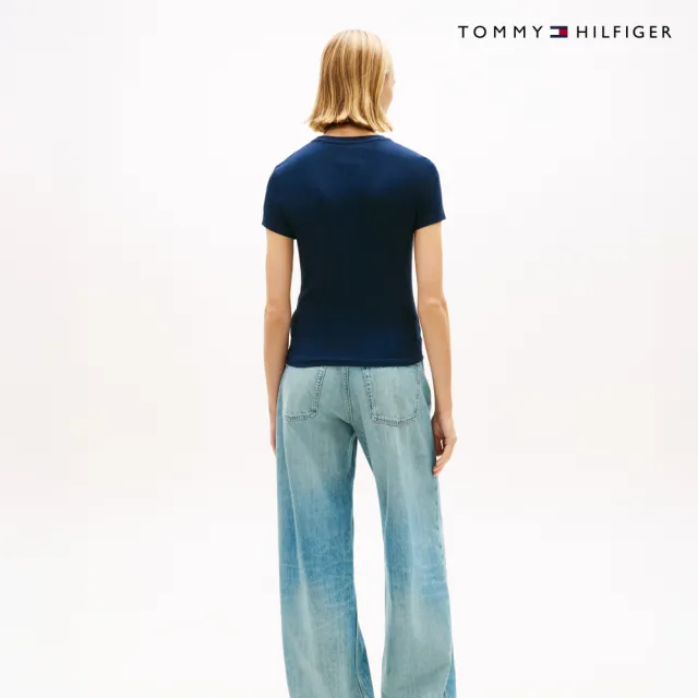 【TOMMY HILFIGER】官方旗艦館標誌修身版型 T 恤_藍色