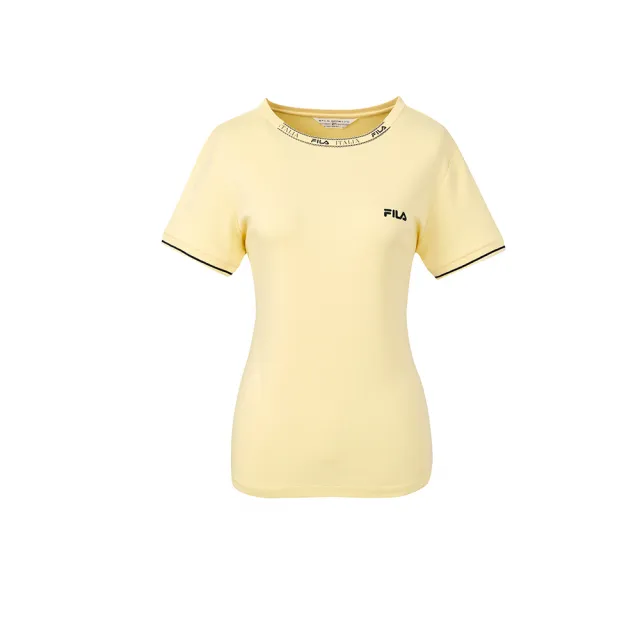 【FILA】女短袖圓領T恤-奶油黃 5TEA-1715-YE