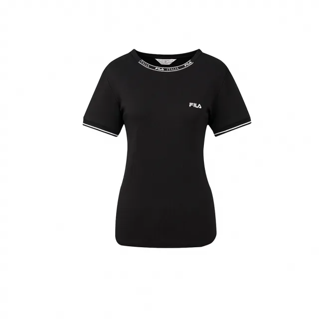 【FILA】女短袖圓領T恤-黑色 5TEA-1715-BK