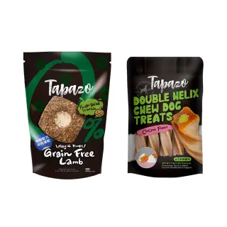 【TAPAZO 特百滋】MO獨家組合-犬用凍乾填心糧0.5磅+雙炫潔牙棒