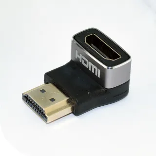 【Fujiei】8K HDMI 2.1 高畫質影音轉接頭/HDMI公頭轉母頭 L型 上彎