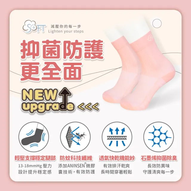 【SOFT】醫療級 輕壓柔軟舒適防蚊襪 兒童款 櫻花粉1雙