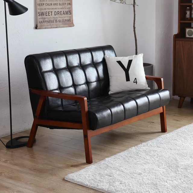 【H&D 東稻家居】1+2+3人美式皮沙發組-DIY自行組裝 僅送1F(工業風 復古風)