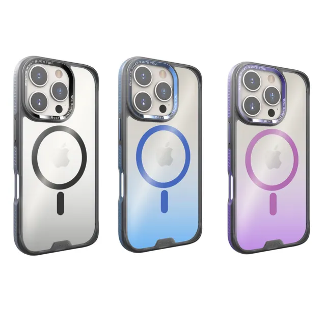 【HODA】iPhone 17/16 Plus/Pro/Pro Max MagSafe 彩石軍規防摔保護殼