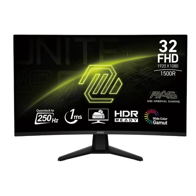 【MSI 微星】MAG 32C6X 32型 曲面電競螢幕(FHD/VA/250Hz/DP+HDMI/自適應同步技術/HDR Ready)